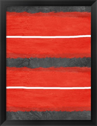 Framed Grey and Red Abstract 3 Print