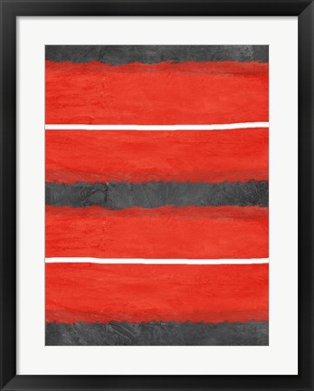 Framed Grey and Red Abstract 3 Print