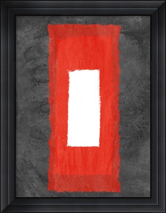 Framed Grey and Red Abstract 4 Print