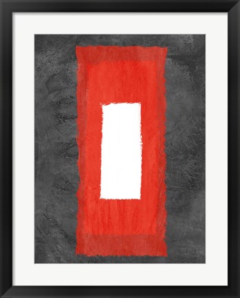 Framed Grey and Red Abstract 4 Print