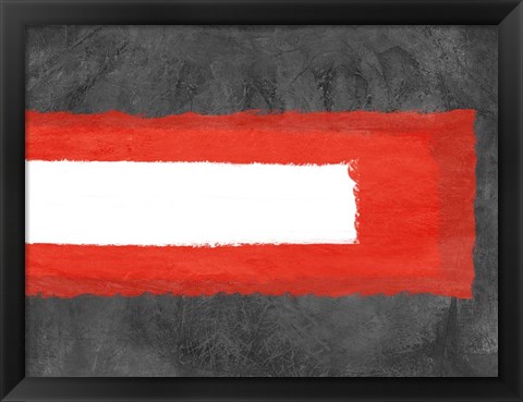 Framed Grey and Red Abstract 6 Print