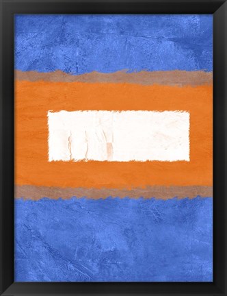 Framed Blue and Orange Abstract Theme 1 Print