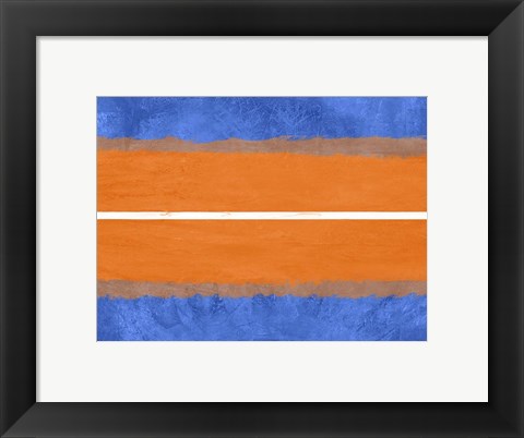 Framed Blue and Orange Abstract Theme 4 Print