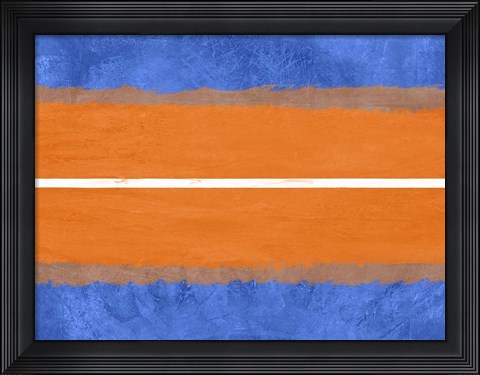 Framed Blue and Orange Abstract Theme 4 Print