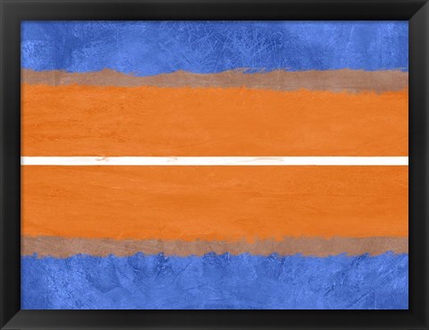 Framed Blue and Orange Abstract Theme 4 Print