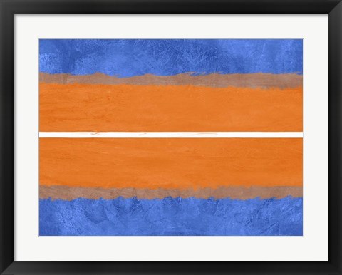 Framed Blue and Orange Abstract Theme 4 Print