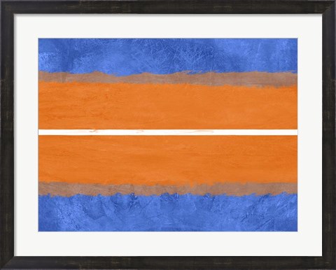 Framed Blue and Orange Abstract Theme 4 Print
