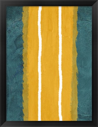 Framed Green and Yellow Abstract Theme 2 Print