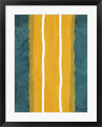 Framed Green and Yellow Abstract Theme 2 Print