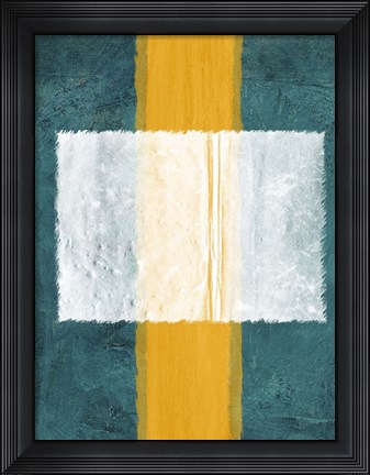 Framed Green and Yellow Abstract Theme 3 Print