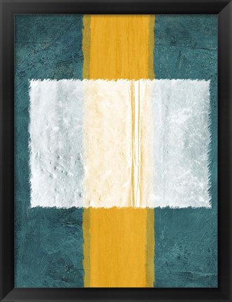 Framed Green and Yellow Abstract Theme 3 Print