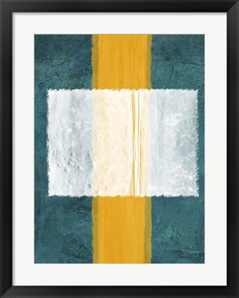 Framed Green and Yellow Abstract Theme 3 Print