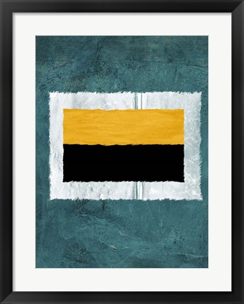 Framed Green and Yellow Abstract Theme 5 Print