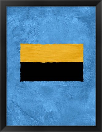 Framed Blue and Square Theme 1 Print