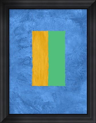 Framed Blue and Square Theme 2 Print