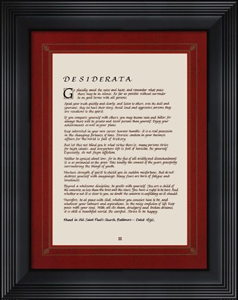 Framed Desiderata Print