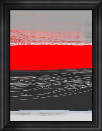 Framed Abstract Stripe Theme Red Print