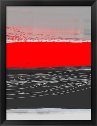 Framed Abstract Stripe Theme Red Print