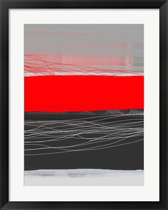 Framed Abstract Stripe Theme Red Print