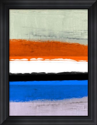 Framed Abstract Stripe Theme White and Black Print