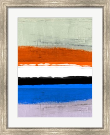 Framed Abstract Stripe Theme White and Black Print