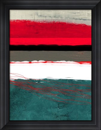 Framed Abstract Stripe Theme Grey and White Print