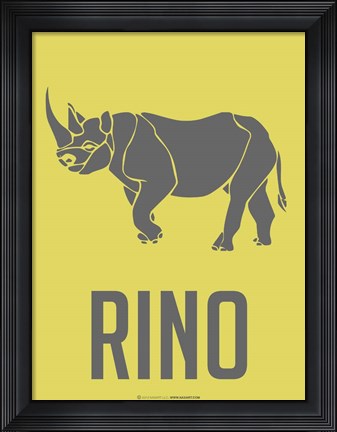 Framed Rhino Grey Print