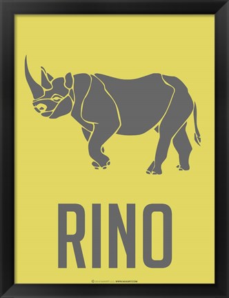 Framed Rhino Grey Print