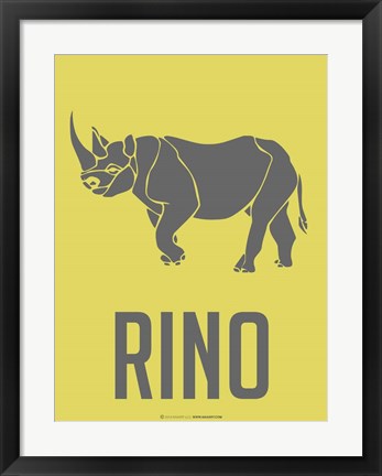 Framed Rhino Grey Print