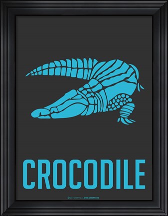 Framed Crocodile Blue Print