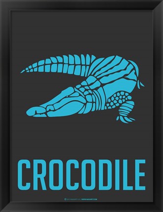 Framed Crocodile Blue Print