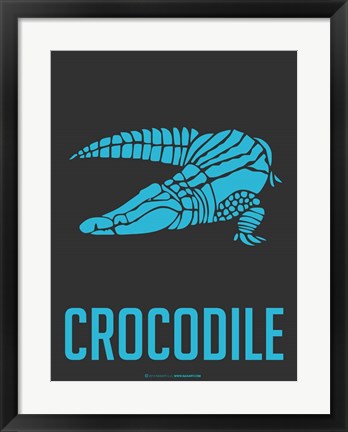 Framed Crocodile Blue Print