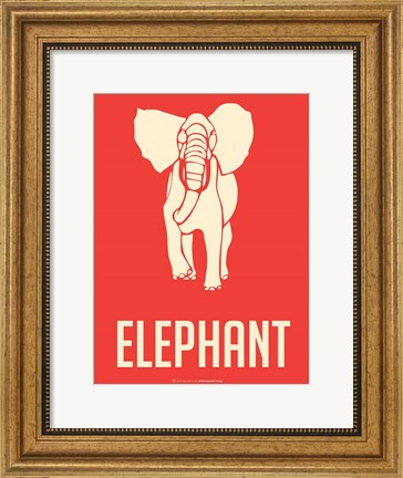 Framed Elephant White Print