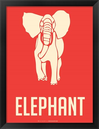 Framed Elephant White Print