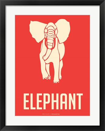 Framed Elephant White Print