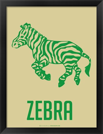 Framed Zebra Green Print