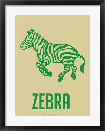 Framed Zebra Green Print