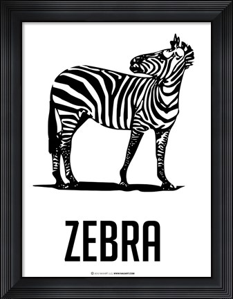 Framed Zebra Black Print