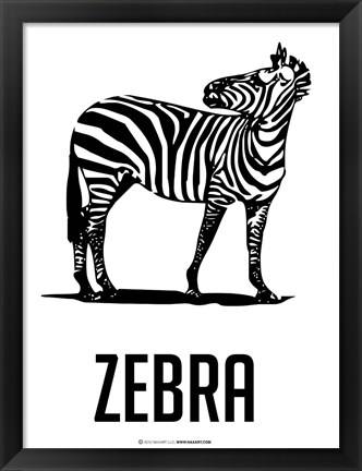 Framed Zebra Black Print