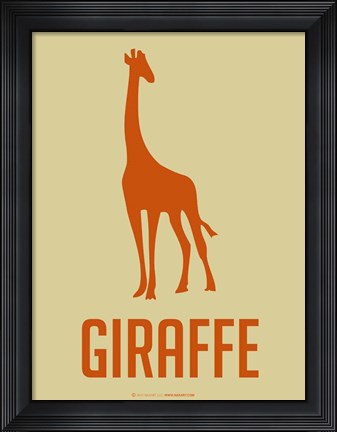 Framed Giraffe Orange Print
