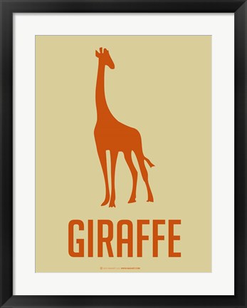 Framed Giraffe Orange Print