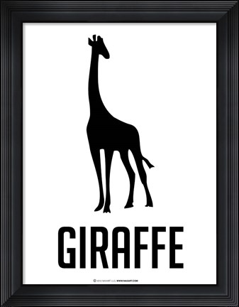 Framed Giraffe Black Print