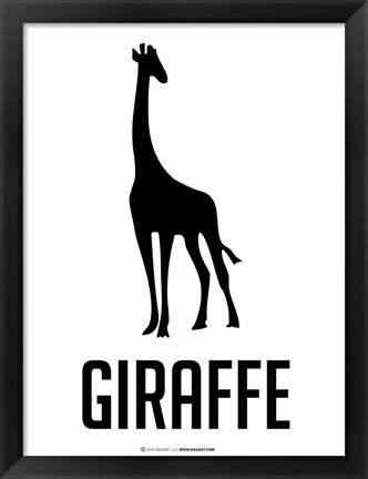 Framed Giraffe Black Print