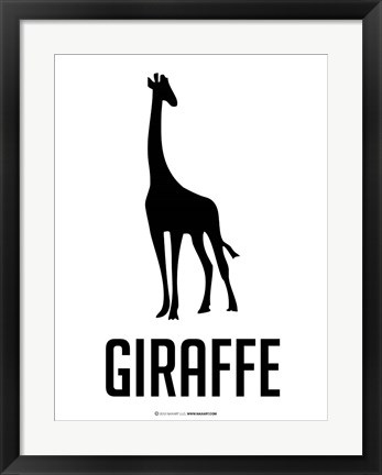 Framed Giraffe Black Print