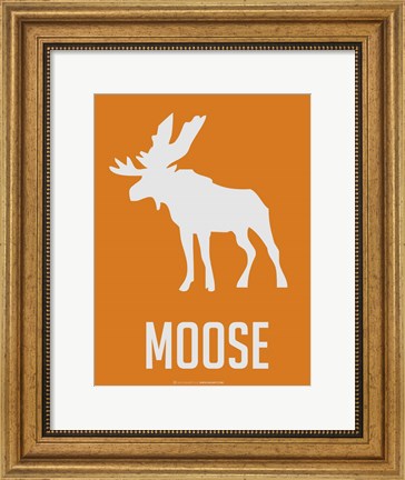 Framed Moose White Print