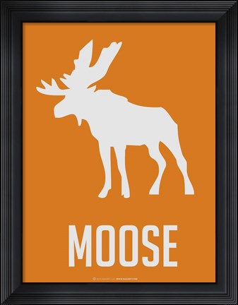 Framed Moose White Print