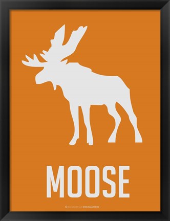 Framed Moose White Print