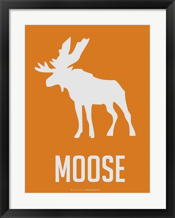 Framed Moose White Print