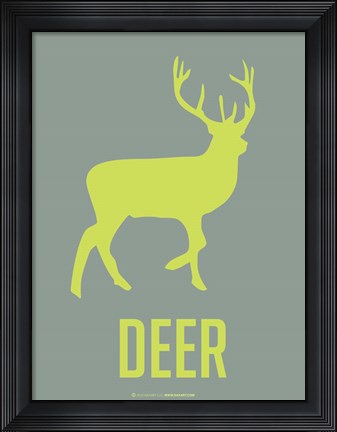 Framed Deer Green Print