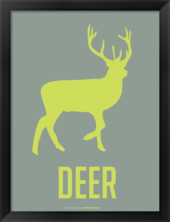 Framed Deer Green Print